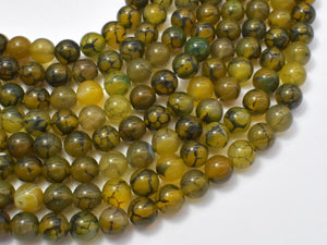 Dragon Veins Agate Beads, 8mm, Round Beads-Agate: Round & Faceted-BeadDirect