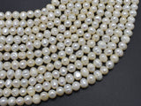 Fresh Water Pearl Beads-White Approx. 5.5-6.5mm Potato-BeadDirect