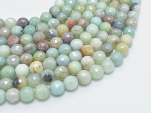 Mystic Coated Amazonite, 6mm (6.3mm) Faceted, AB Coated-Gems: Round & Faceted-BeadDirect