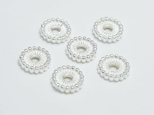 8pcs 925 Sterling Silver Beads, 6.8mm, Disc Beads, Daisy Spacers-BeadDirect