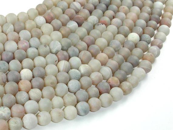 Druzy Agate Beads, Geode Beads, 6mm(6.5mm) Round Beads-Agate: Round & Faceted-BeadDirect