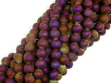 Druzy Agate Beads, Purple Gold Geode Beads, 6mm (6.5 mm) Round-Agate: Round & Faceted-BeadDirect