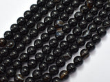 Banded Agate, Striped Agate, Black, 8mm Round-BeadDirect