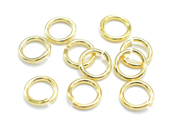 150pcs 8mm Open Jump Ring, 1.15mm (17gauge), Gold Plated-Metal Findings & Charms-BeadDirect