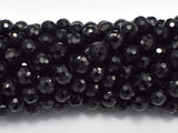 Black Tourmaline Beads, 8mm (8.4mm) Faceted Round-Gems: Round & Faceted-BeadDirect