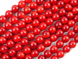 Red Bamboo Coral Beads, 7.8mm Round Beads-Gems: Round & Faceted-BeadDirect