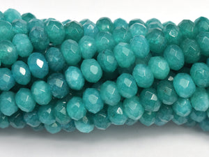 Jade -Teal 3x4mm Faceted Rondelle, 14 Inch-BeadDirect