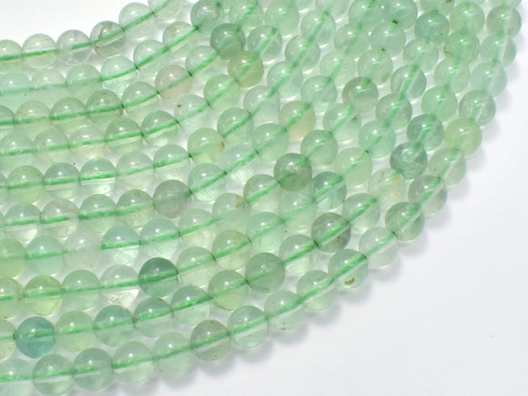 Green Fluorite Beads, 6mm (6.5mm) Round-Gems: Round & Faceted-BeadDirect