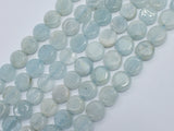 Aquamarine 10mm Coin Beads-BeadDirect