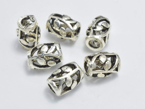 4pcs 925 Sterling Silver Beads-Antique Silver, 5.3x7.2mm Filigree Drum Beads-Metal Findings & Charms-BeadDirect