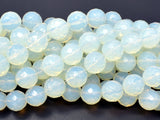 White Opalite Beads, 12mm Faceted Round Beads-Gems: Round & Faceted-BeadDirect