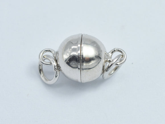 1pc 6mm 925 Sterling Silver Magnetic Ball Clasp, 12x6mm-BeadDirect