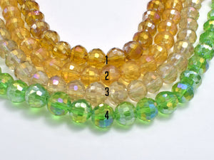 2 strands Crystal Glass Beads, 8mm Faceted Round Beads with AB, 7.5 Inch-Pearls & Glass-BeadDirect