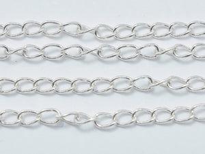 1foot 925 Sterling Silver Chain, Curb Chain-Metal Findings & Charms-BeadDirect