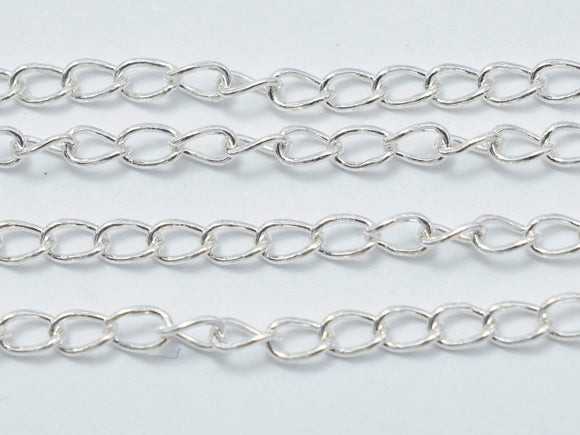 1foot 925 Sterling Silver Chain, Curb Chain-Metal Findings & Charms-BeadDirect