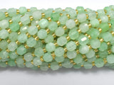 Green Quartz Beads, 6mm Faceted Prism Double Point Cut-Gems: Round & Faceted-BeadDirect