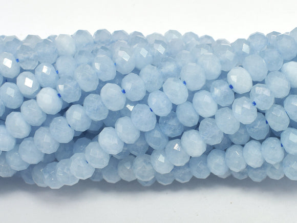 Aquamarine, 4x6mm Faceted Rondelle Beads , 15.5 Inch-BeadDirect