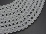 Matte Clear Quartz 8mm Round-BeadDirect