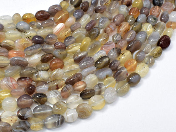 Botswana Agate, 6x8mm Nugget Beads, 15.5 Inch-Gems: Nugget,Chips,Drop-BeadDirect