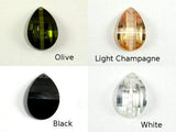 CZ beads, 12x18mm Faceted Wedged Drop-Cubic Zirconia-BeadDirect