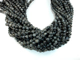 Black Labradorite Beads, Larvikite, Round, 6mm-BeadDirect