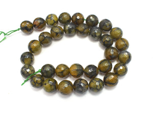 DRAGON VEIN AGATE BEADS, 11.5MM FACETED ROUND-Agate: Round & Faceted-BeadDirect