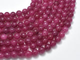 Jade Beads, Fuchsia, 8mm Round Beads-BeadDirect