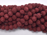 Red Lava Beads, 8mm Round Beads-BeadDirect