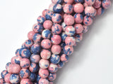 Rain Flower Stone, Pink, Gray, 8mm Round Beads-Gems: Round & Faceted-BeadDirect