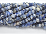 Sodalite Beads, 4x6mm Faceted Rondelle-Gems:Assorted Shape-BeadDirect