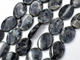 Black Labradorite Beads, Larvikite, 18x25 Twisted Oval Beads-Gems:Assorted Shape-BeadDirect