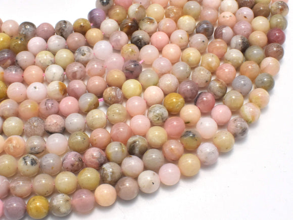 Pink Opal Beads, 6mm (6.4mm)-Gems: Round & Faceted-BeadDirect