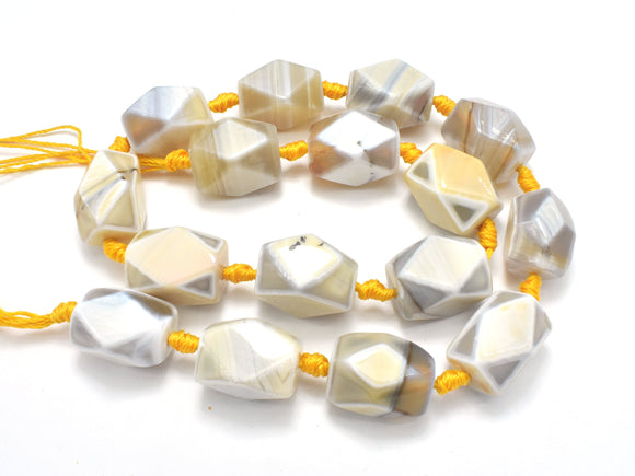 Agate Beads, 13x18mm Faceted Nugget Beads-BeadDirect