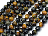 Blue / Yellow Tiger Eye, 8mm (8.3mm) Round Beads-Gems: Round & Faceted-BeadDirect