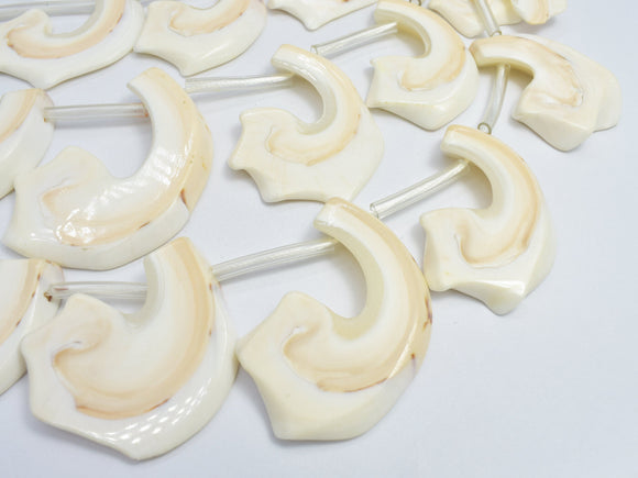 Mother of Pearl Beads, MOP, Creamy White, 17x30mm-28x46mm Free Form,-BeadDirect