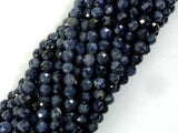 Blue Sapphire Beads, 3mm(3.5mm) Faceted Round, 15.5 Inch-Agate: Round & Faceted-BeadDirect