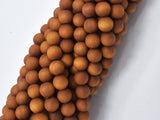 Matte Sandalwood Beads, 6mm(6.3mm) Round Beads-Wood-BeadDirect