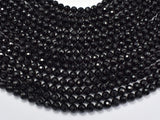 Black Tourmaline Beads, 6mm (6.6mm) Faceted Round-Gems: Round & Faceted-BeadDirect