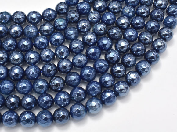 Mystic Coated Blue Agate, 8mm Faceted Round, AB Coated-Agate: Round & Faceted-BeadDirect