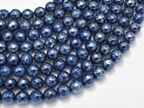 Mystic Coated Blue Agate, 8mm Faceted Round, AB Coated-Agate: Round & Faceted-BeadDirect