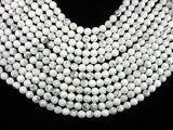White Howlite Beads, Faceted Round, 8mm, 15 Inch-BeadDirect