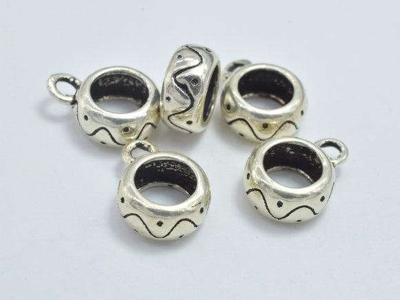 4pcs 925 Sterling Silver Bead Connector-Antique Silver, Filigree Rondelle, 7.8x4mm-Metal Findings & Charms-BeadDirect