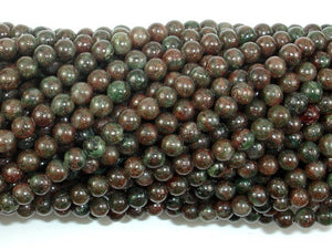 Red Green Garnet Beads, 4mm Round Beads-BeadDirect