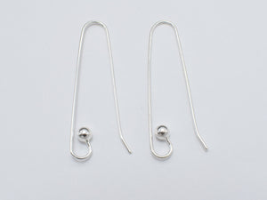 2pcs 925 Sterling Silver Earwire, Earring Hook-Metal Findings & Charms-BeadDirect