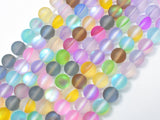 Matte Mystic Aura Quartz-Multi, 8mm (8.5mm) Round-Gems: Round & Faceted-BeadDirect