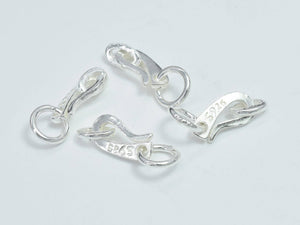 4pcs 925 Sterling Silver Clasp, S Hook, 10x5mm-Metal Findings & Charms-BeadDirect