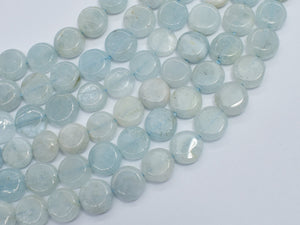 Aquamarine 10mm Coin Beads-BeadDirect