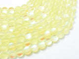 Matte Mystic Aura Quartz-Yellow, 8mm (8.5mm) Round-Gems: Round & Faceted-BeadDirect