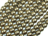 Hematite Beads-Light Gold, 8mm Round Beads-BeadDirect