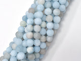 Matte Aquamarine Beads, 8mm (8.5mm) Round-BeadDirect